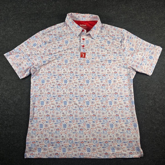 Bogey Bros Mens White Polo Shirt USA Patriotic Eagle Free As F*ck Merica Size XL - Picture 2 of 9